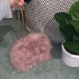 Fuzzy pink purse